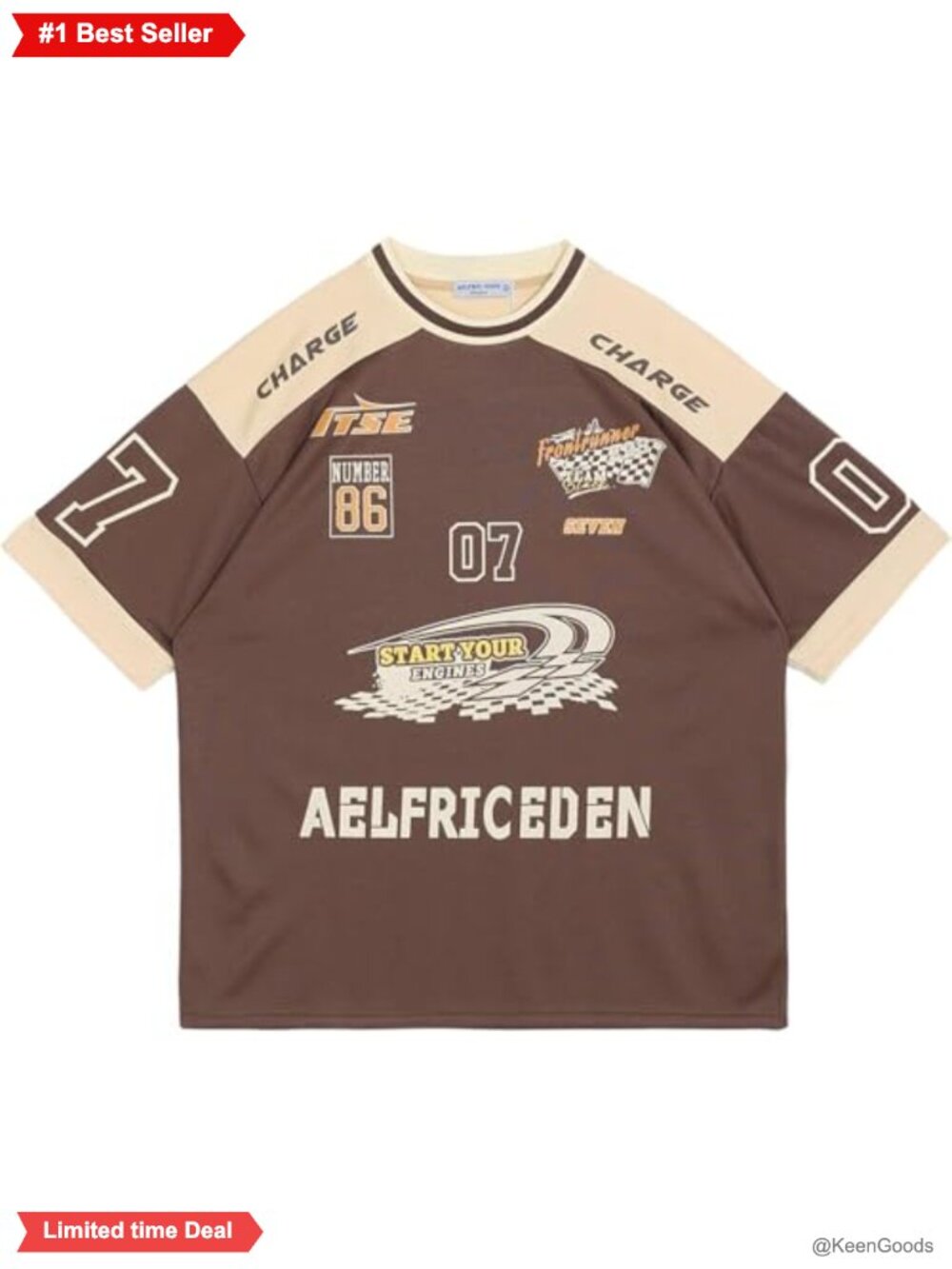 Aelfric Eden Oversized Graphic Jersey Tee Streetwear Vintage Summer Top